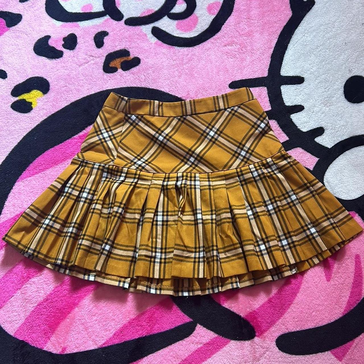 Pink and yellow plaid skirt best sale