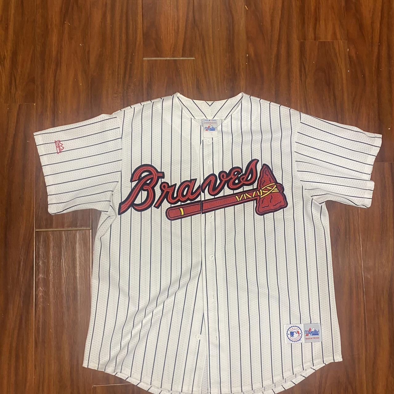 90s Majestic BRAVES jersey in great condition - Depop