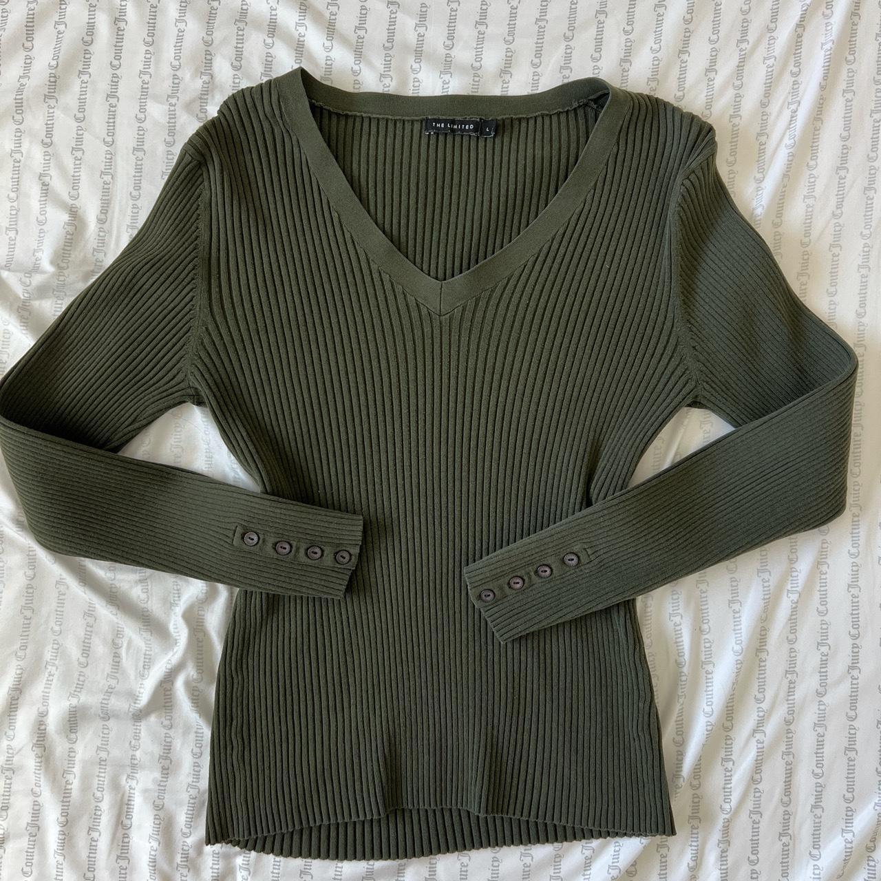 dark green ribbed sweater ive never worn but it is... - Depop