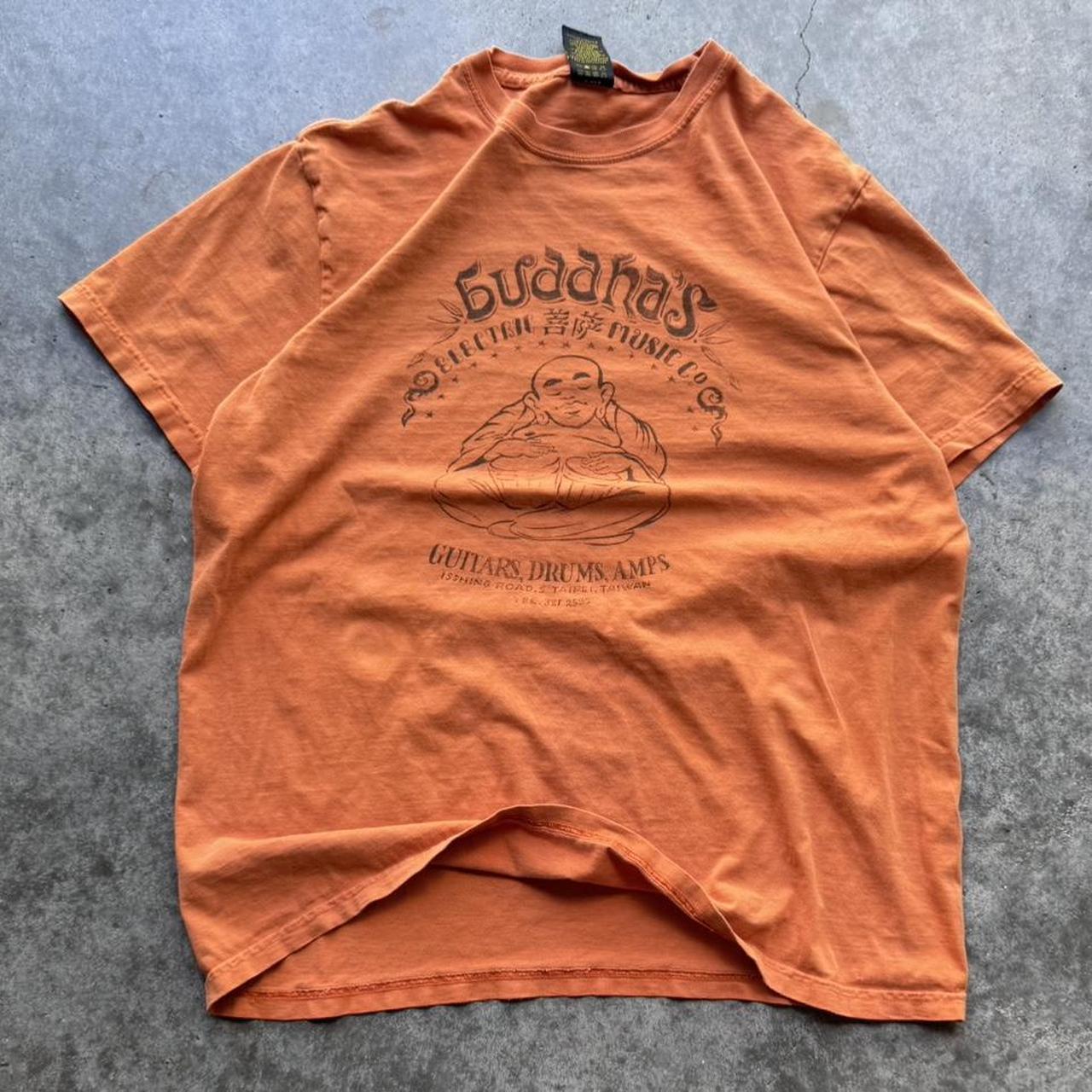 Vintage 90s Made in USA Lucky Brand Buddha tee... - Depop