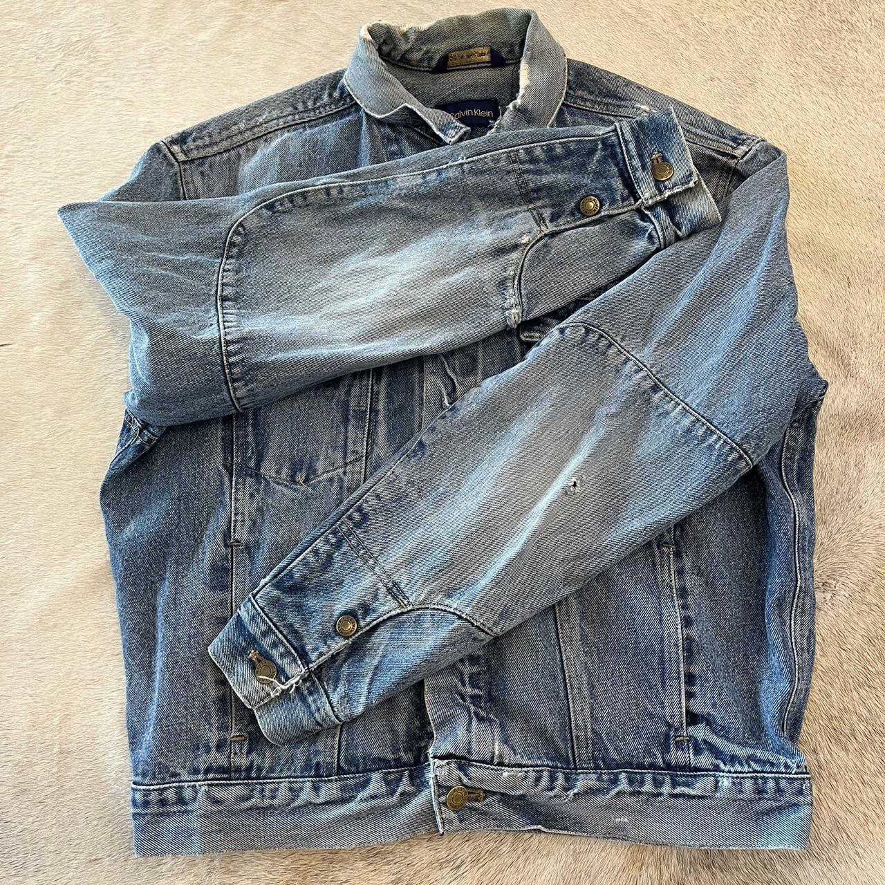 Vintage Calvin Klein denim jacket Tagged size L... - Depop