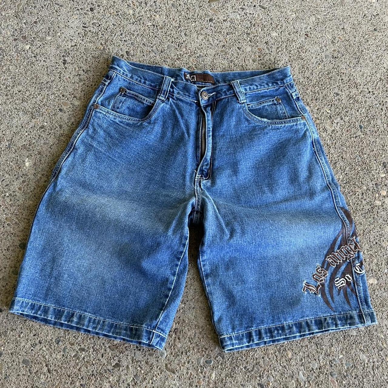 Y2K Grunge Baggy Jorts LA !! FITS A SIZE 34 !!... - Depop