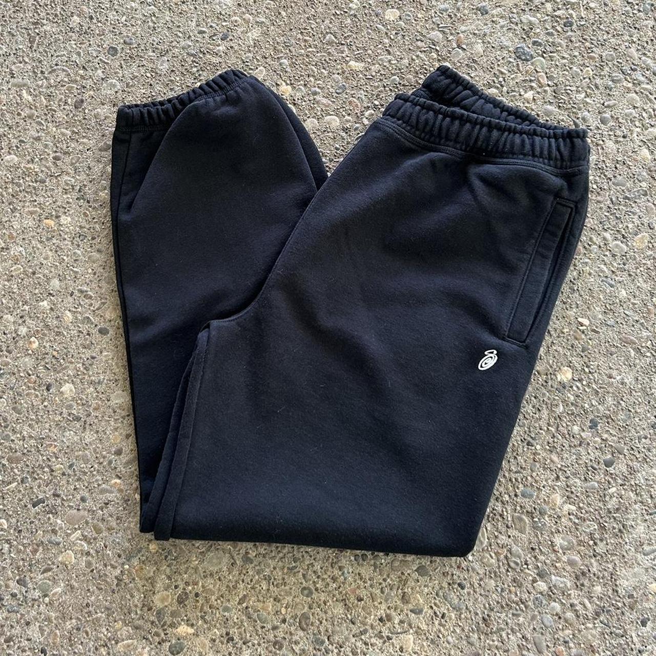 Stussy sweatpants black Tagged size XL Dimensions... - Depop