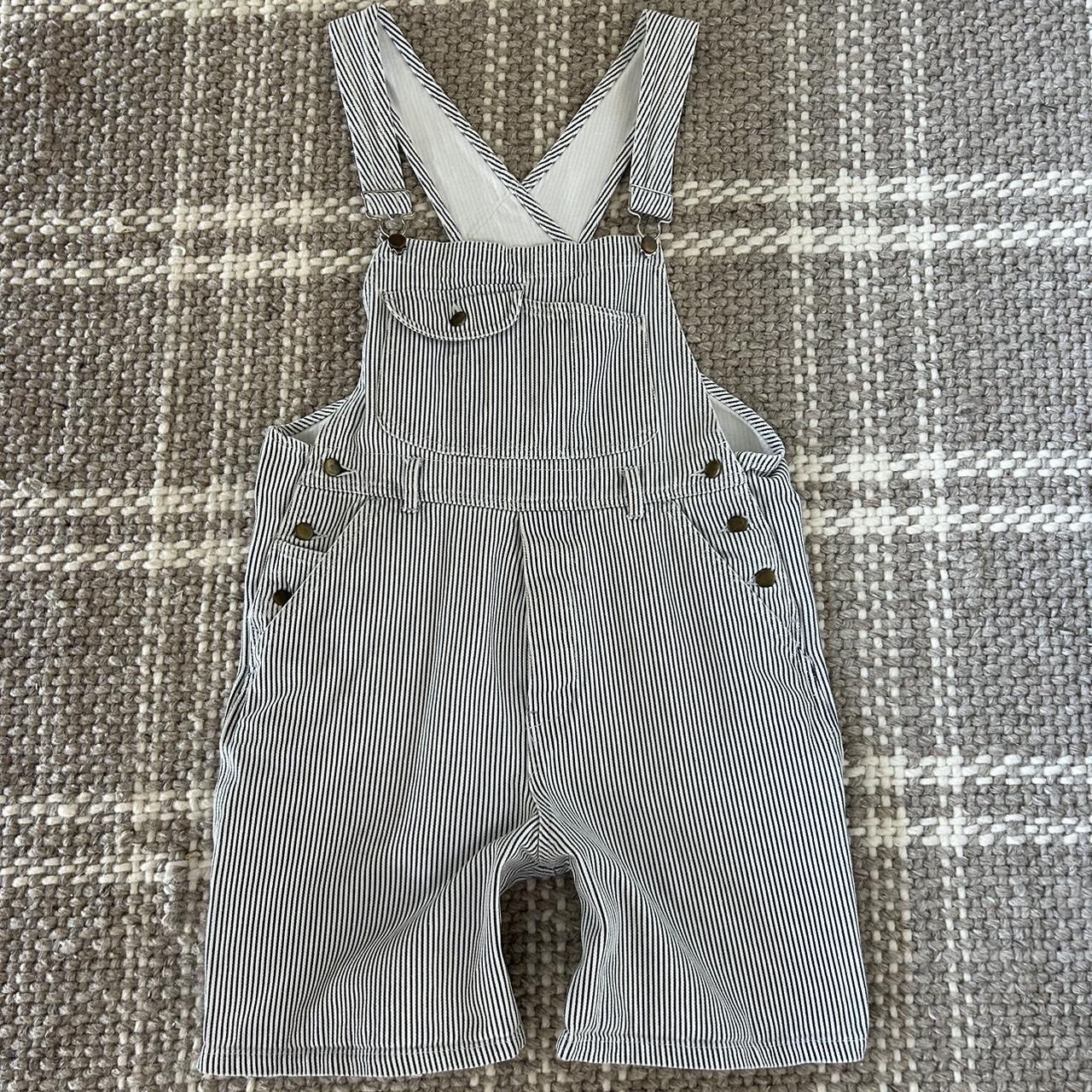 Pinstripe shortalls overalls Tagged size 10... - Depop