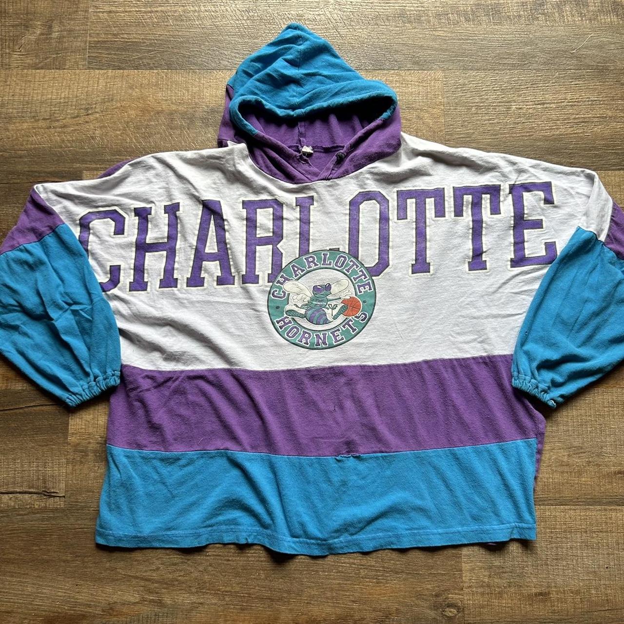 Vintage 80 s Charlotte Hornets NBA Big Graphic Spell Depop