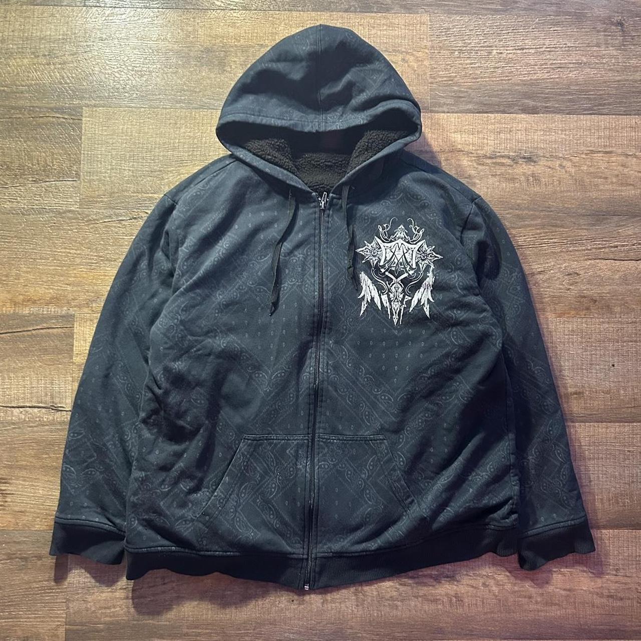 Vintage Y2K MMA Elite Fur Lined Zip Up All Over... - Depop