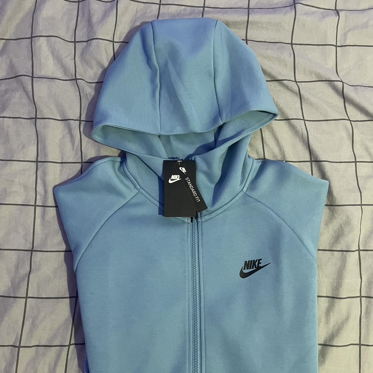 Nike baby blue techfleece hoodie (old season) Size... - Depop