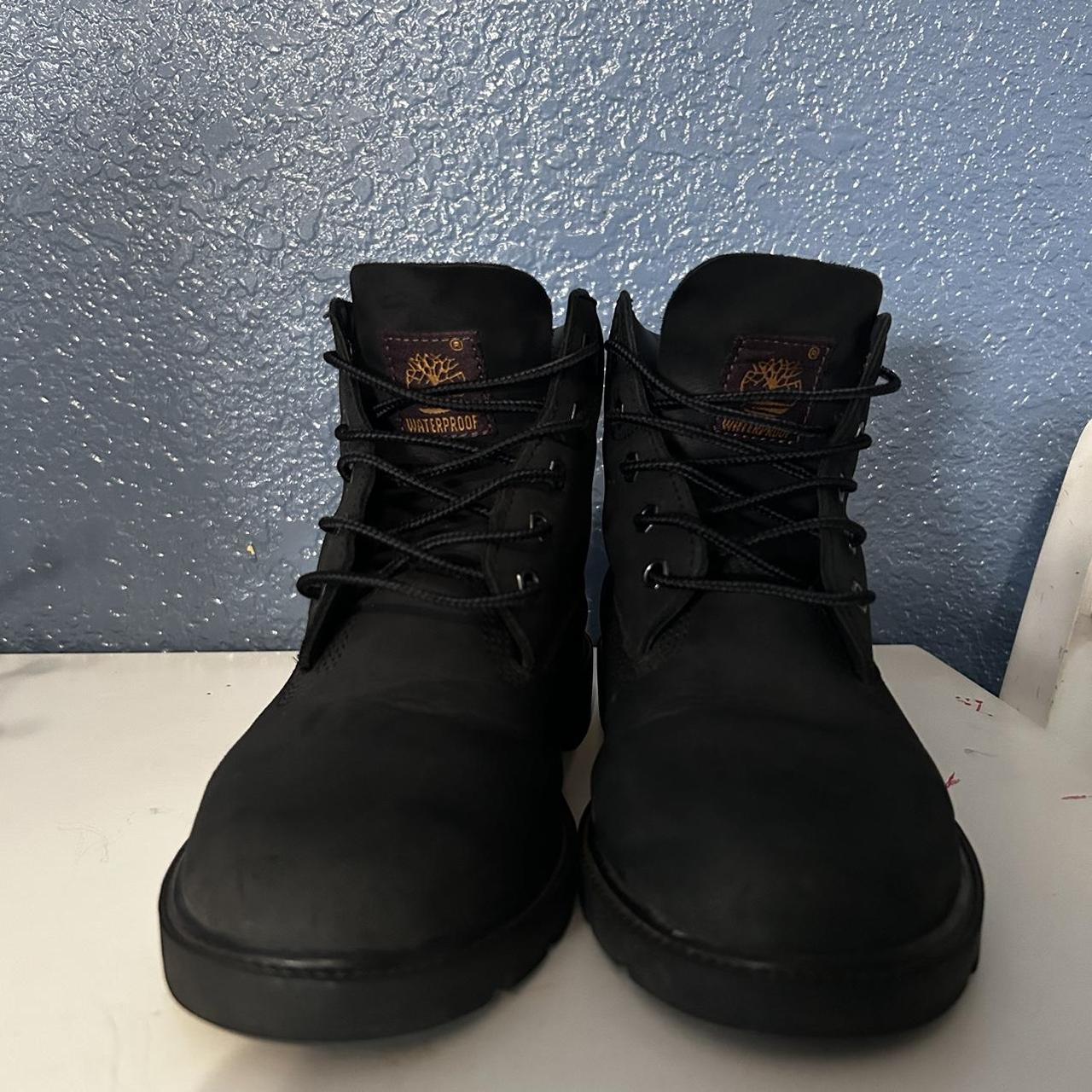 Black Timberland WATERPROOF boots Size 4 Juniors... - Depop