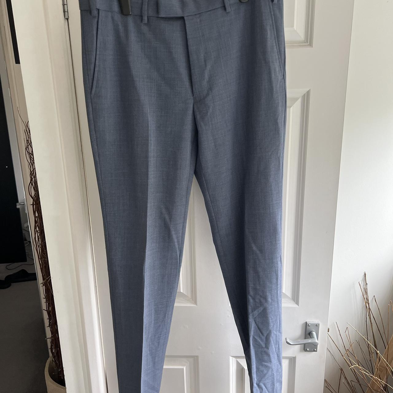 M&S Blue Suit Tailored Trousers Slim Fit,