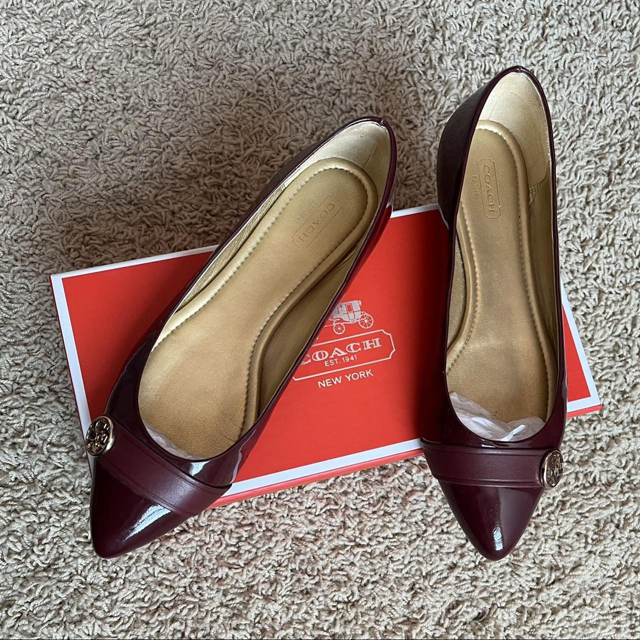 Coach leather clearance pointy toe flat