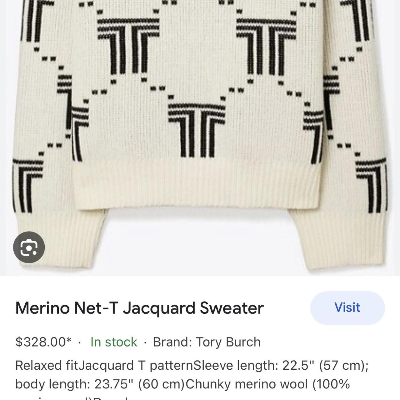 TORY BURCH NET-T factory JACQUARD SWEATER