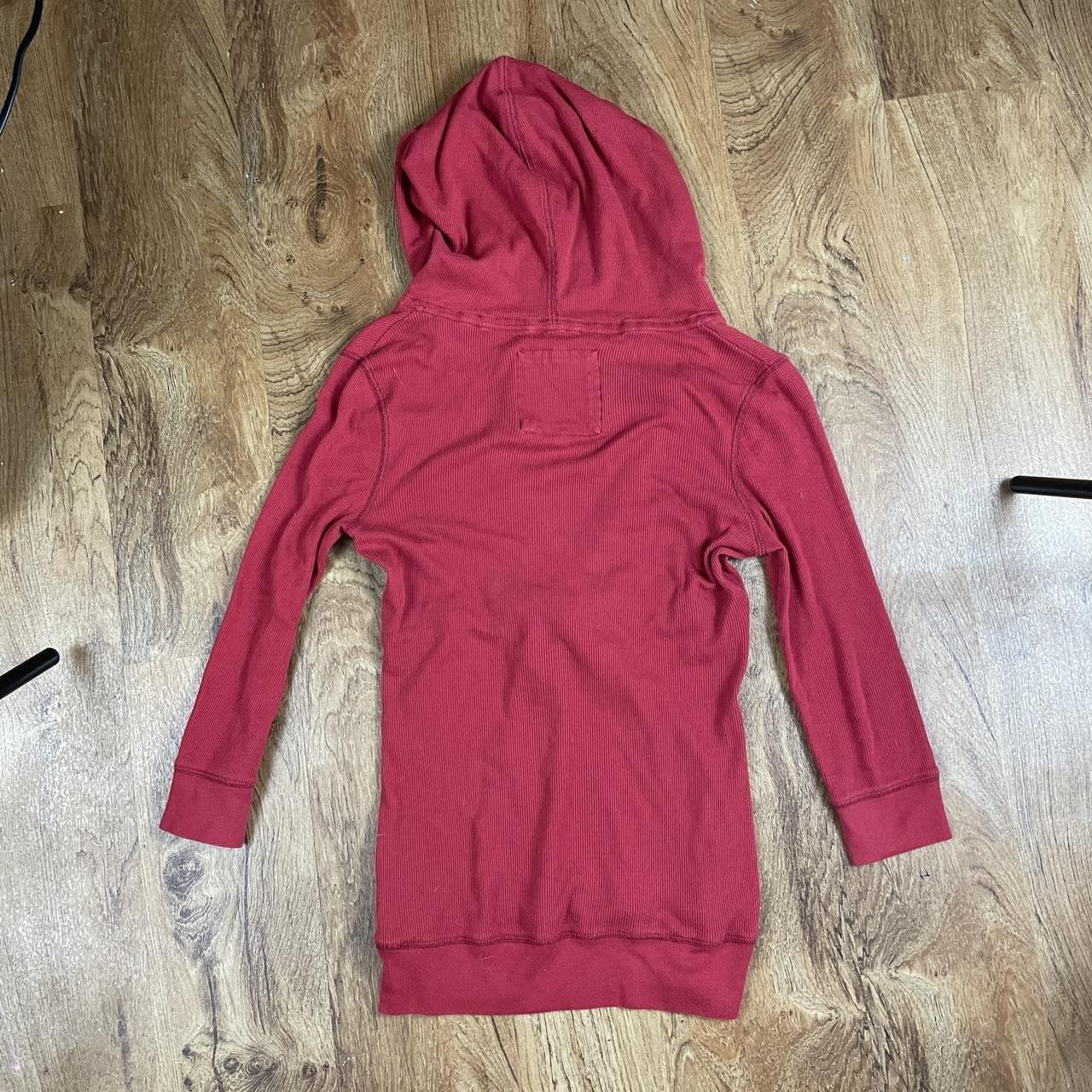 The authentic fall essential red hooded Abercrombie... - Depop