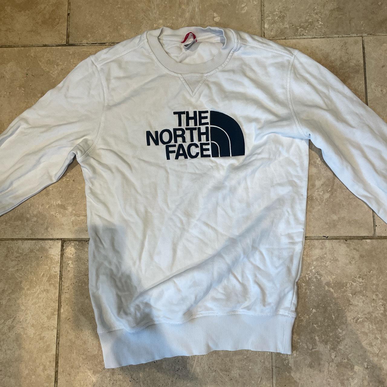 White The North Face Jumper Size S Good Quality - Depop