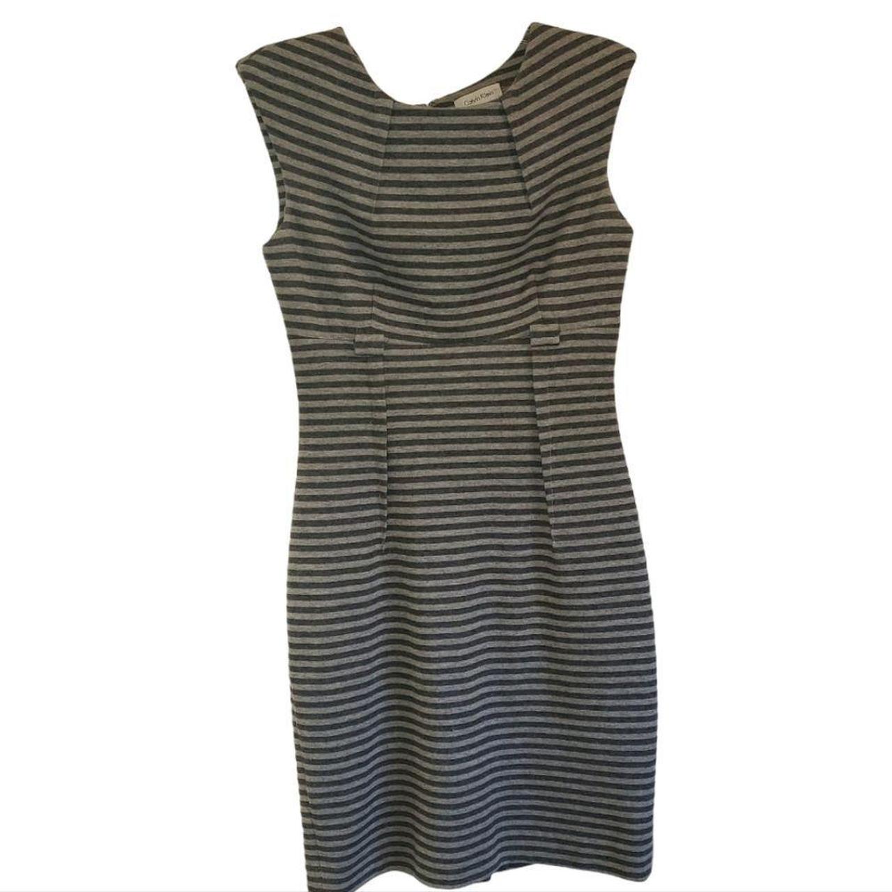 Calvin Klein career dress in a horizontal gray... Depop
