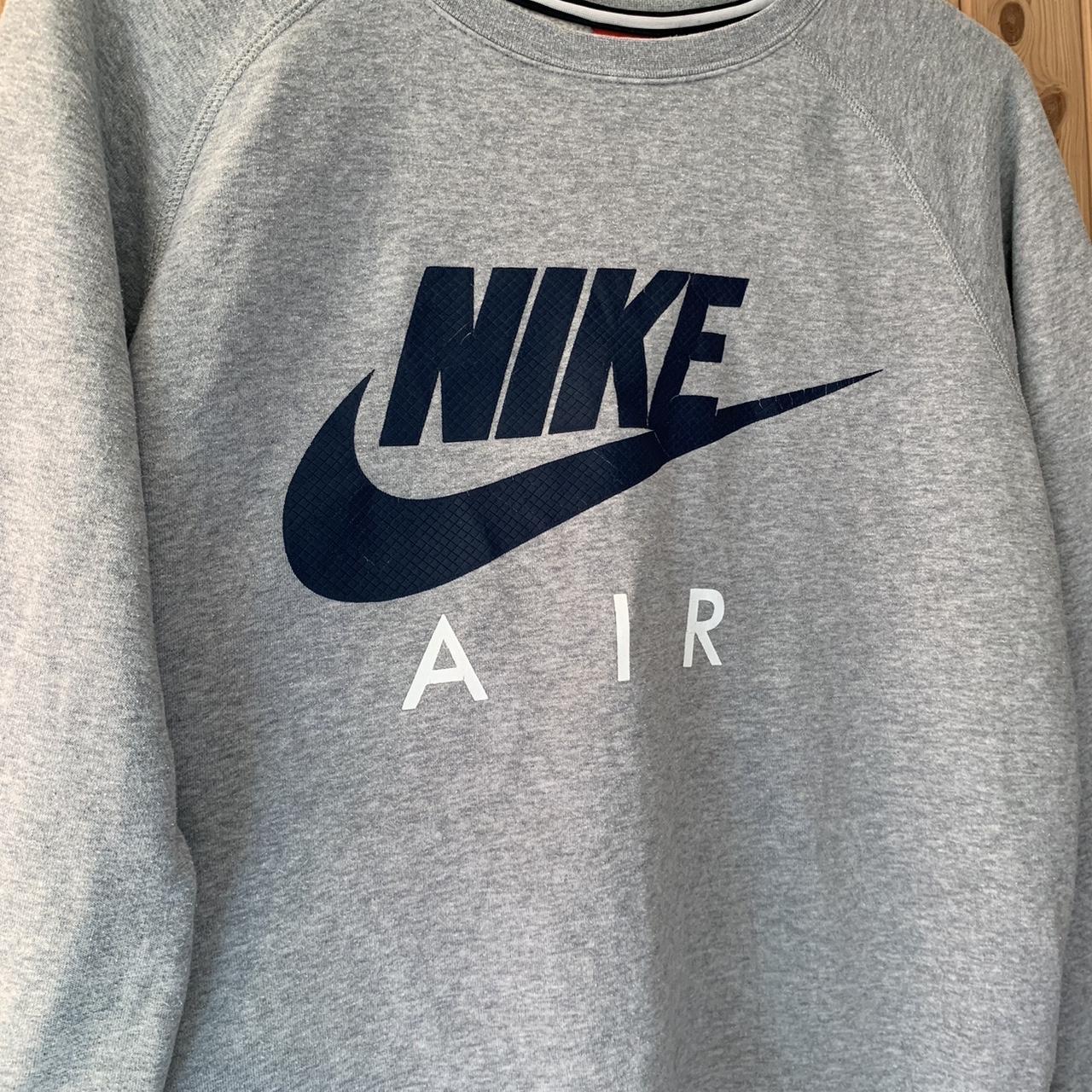 Medium Vintage Nike Air Grey Crewneck Sweatshirt... - Depop