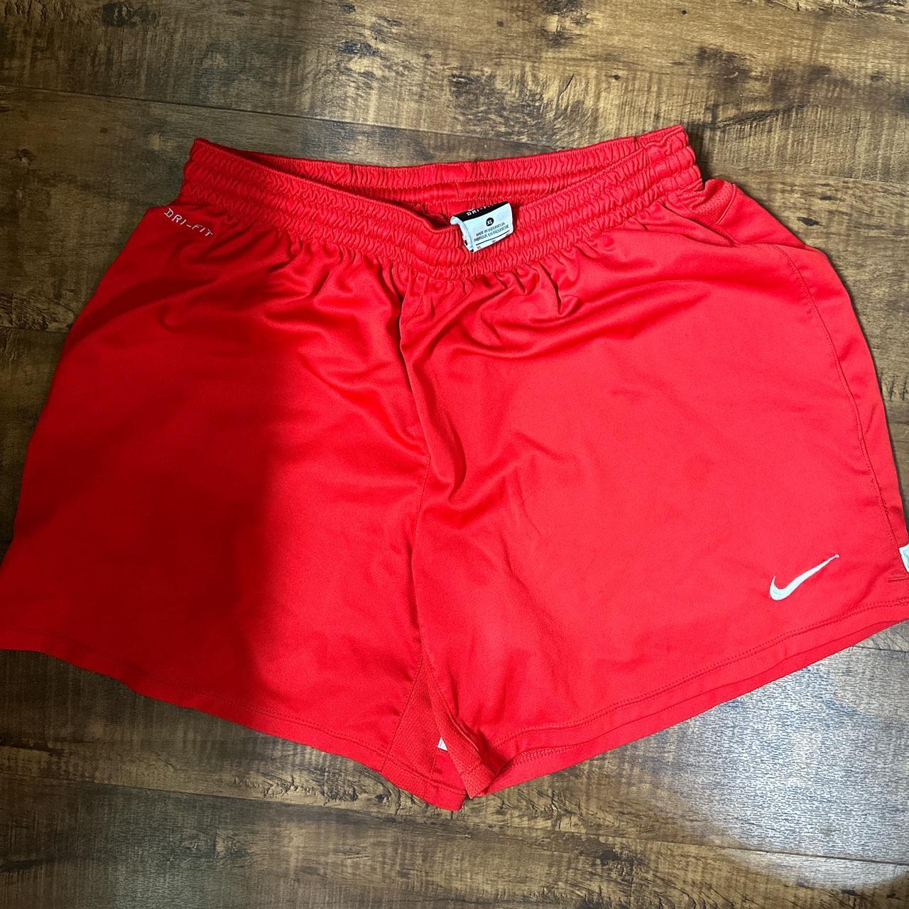 RED NIKE DRI FIT SHORTS XL fit men’s S great... - Depop