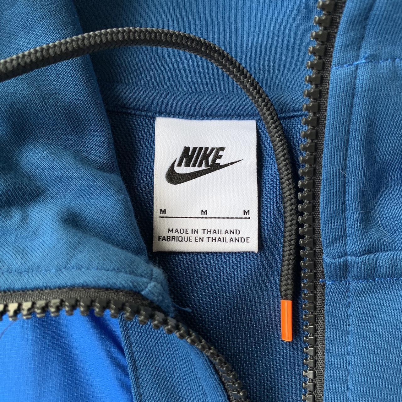 Blue Nike zip up hoodie with lighter blue on top... - Depop