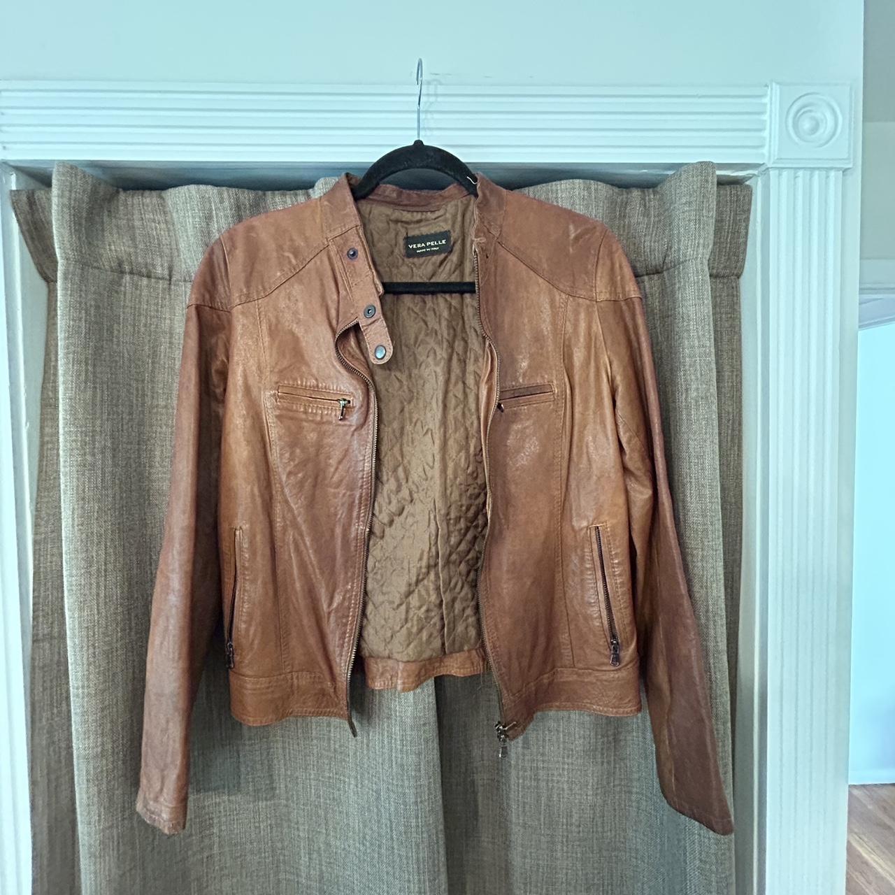 Vera Pelle Women's Jacket Brown/Tan S – Real Italian Leather