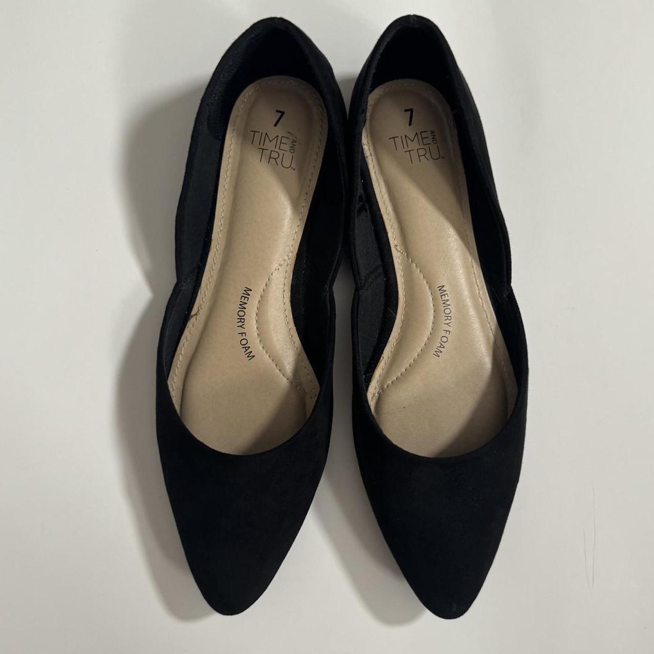 Black Suede Pointed Flats Condition:... - Depop