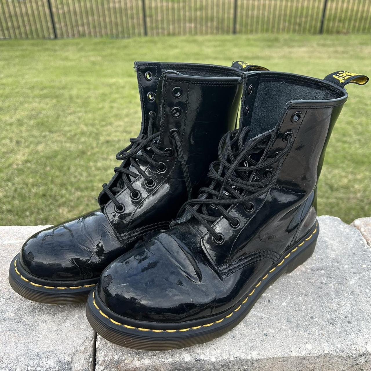 ️Doc Martens Patent Leather Lace Up Boots ️ 👁️‍🗨️Biggest... - Depop