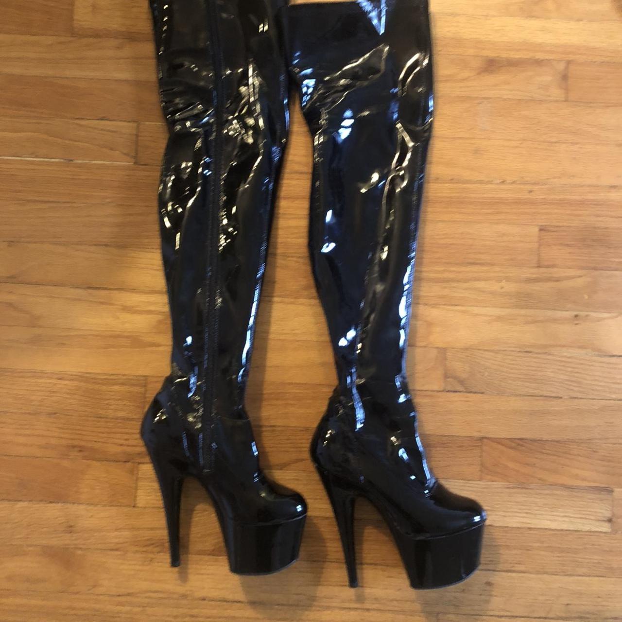 Pleaser Adore 3000 6 inch thigh high latex boots!... - Depop