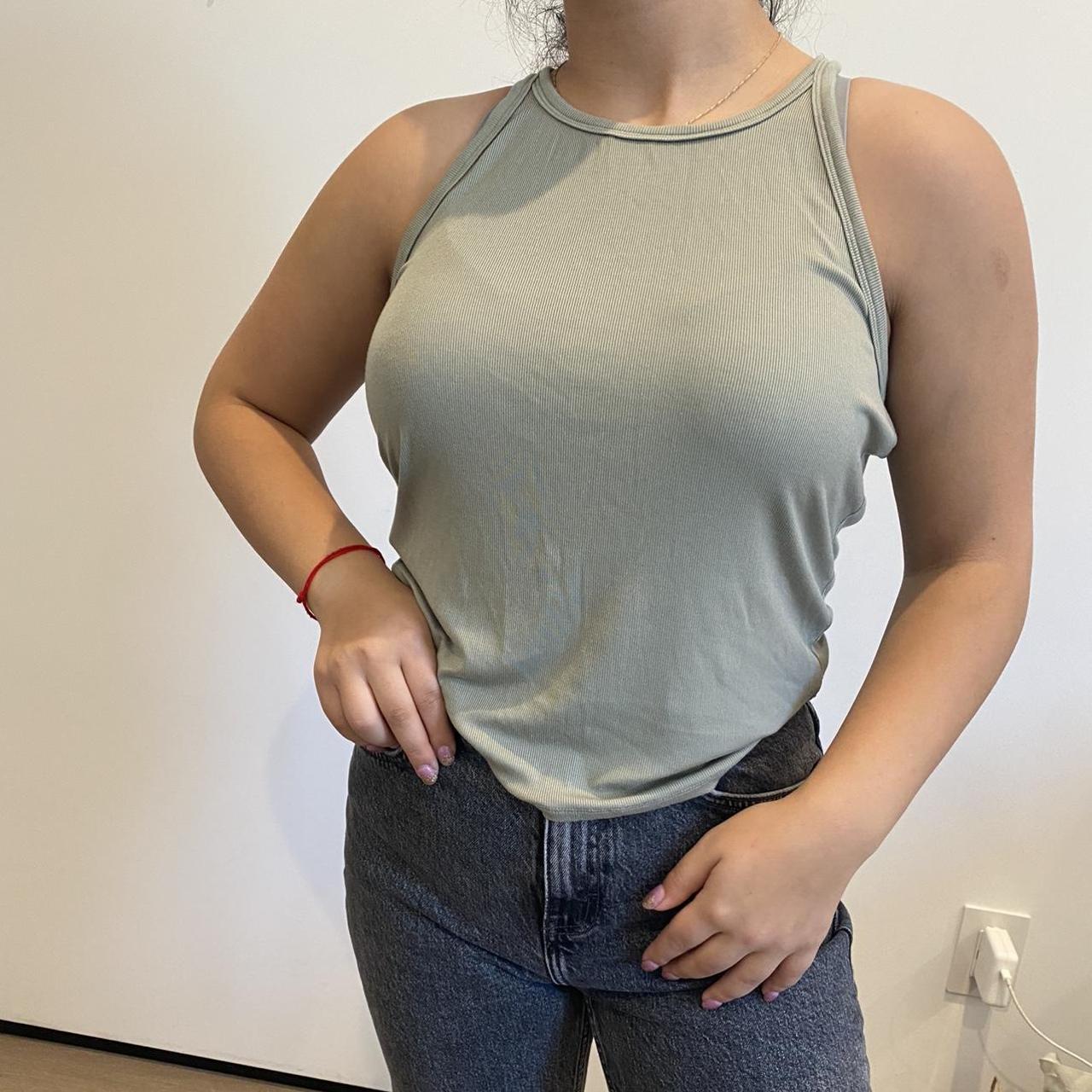 Aritzia Women's Green Veststankscamis Depop