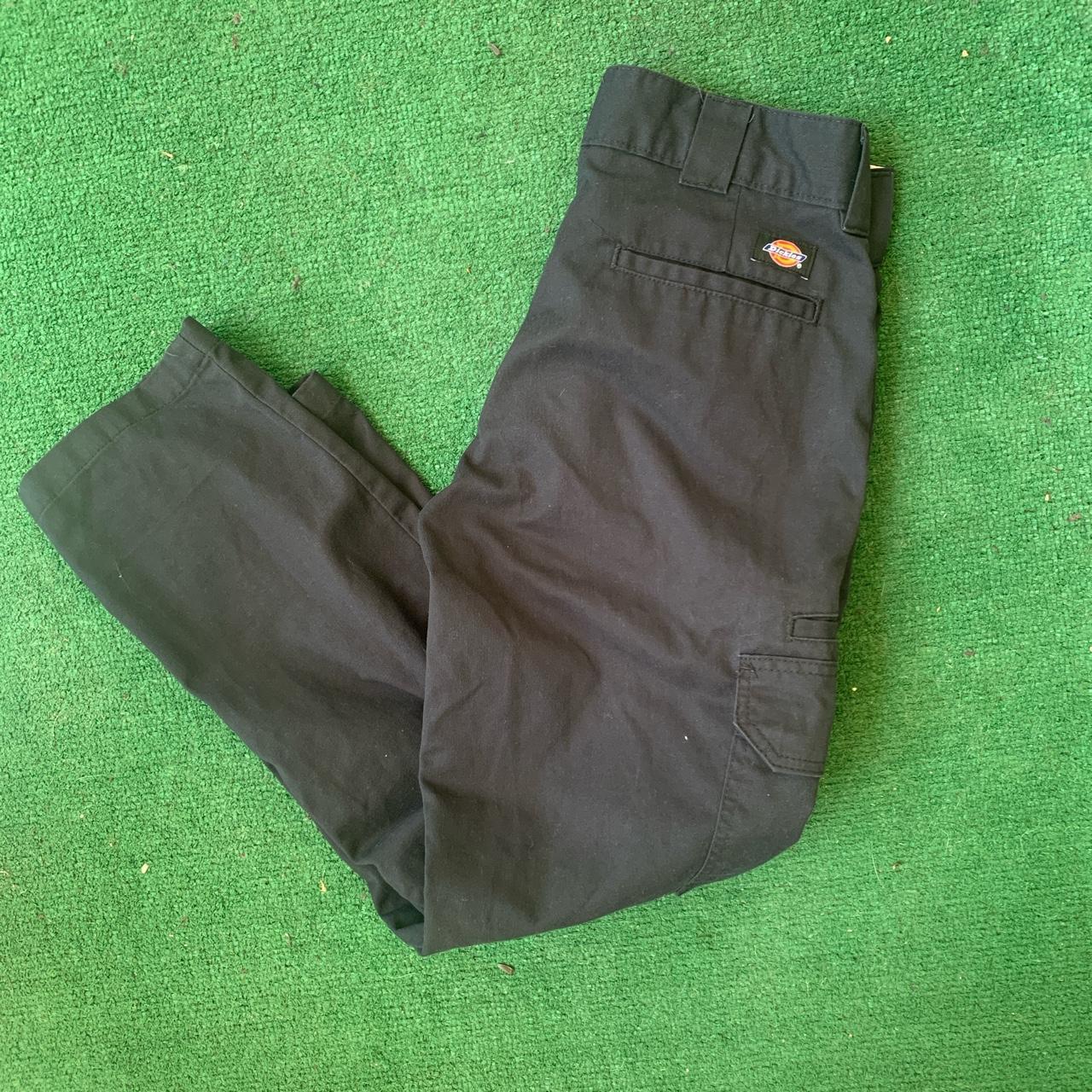Black cargo dickies in amazing condition only worn a... - Depop