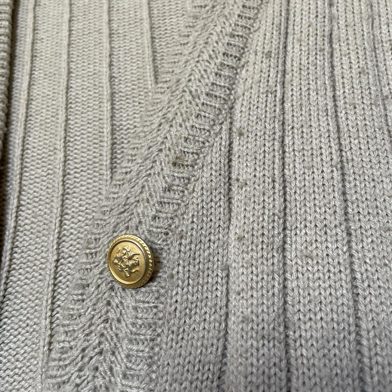 Cable Knit Beige Cardigan -some light pilling... - Depop