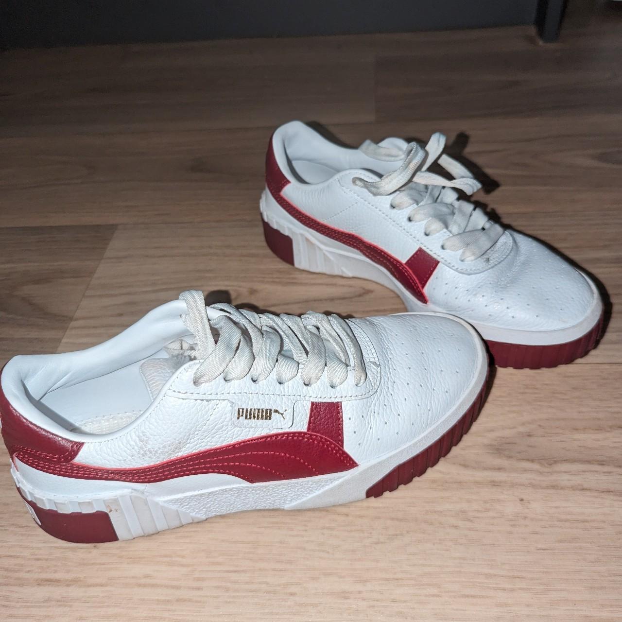 Puma Shoes Cali Brushed Women\u0026#039;s Trainers Puma Cali Brushed Size 6, Red  White, The Lace Is A