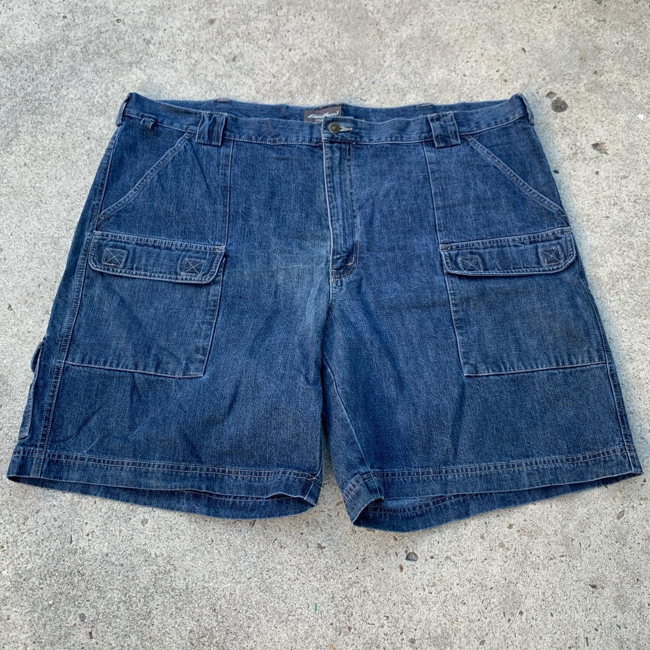 Baggy y2k cyber grunge denim skater shorts Jeans... - Depop