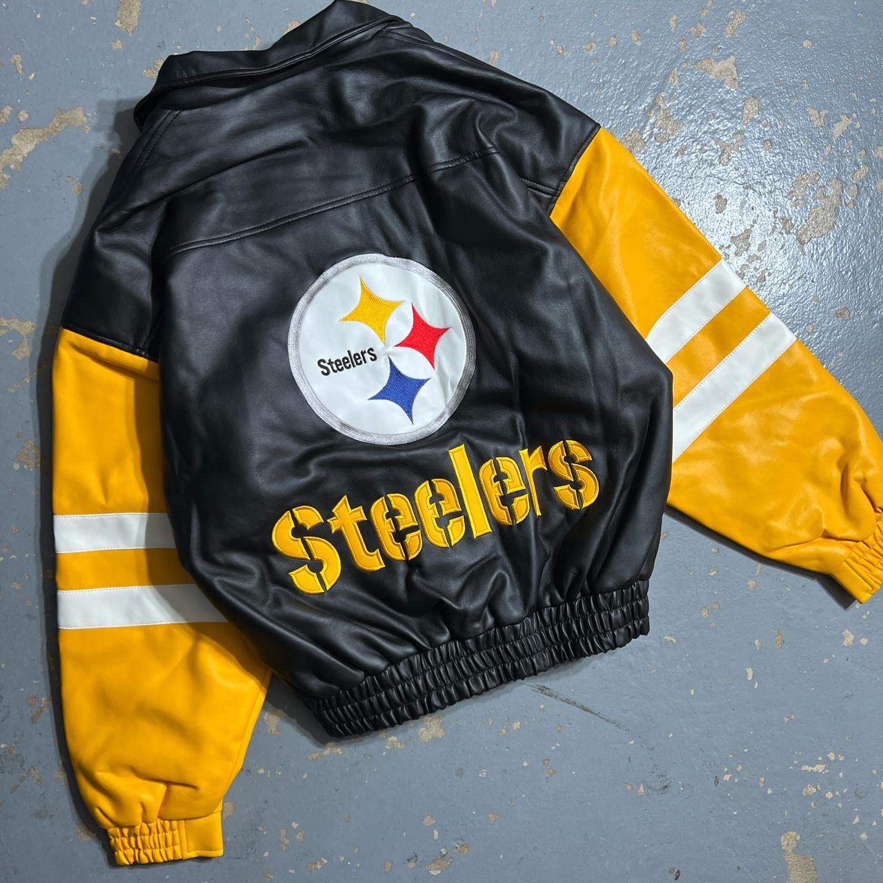 pittsburgh steelers leather bomber jacket