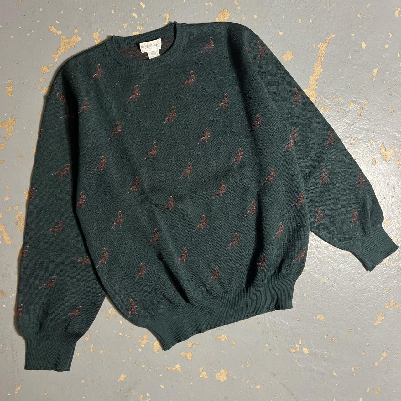 Vintage 80s Tricot St Raphael Bird Pattern Wool... - Depop