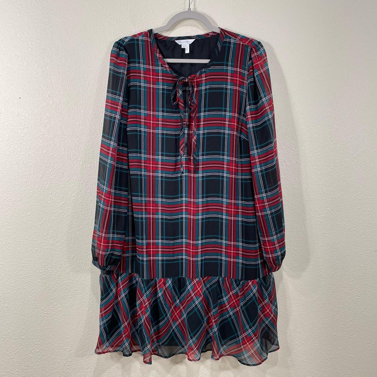 Plaid Ruffle Hem Long Sleeve Dress Would be super. Depop