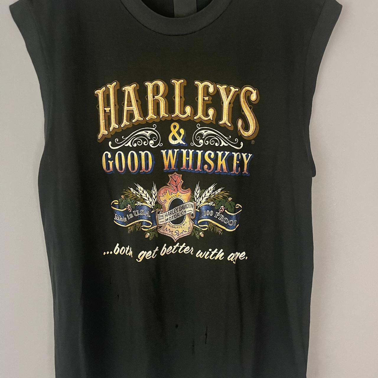 Vintage Harley Davidson Harleys & Good Whiskey shops Sleeveless TShirt