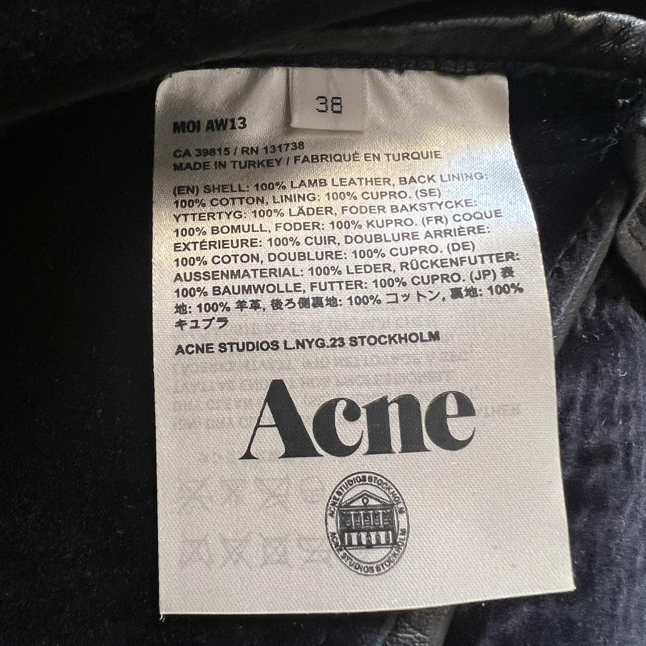 Acne Studios Moi Quilted Leather Biker Jacket Size... - Depop