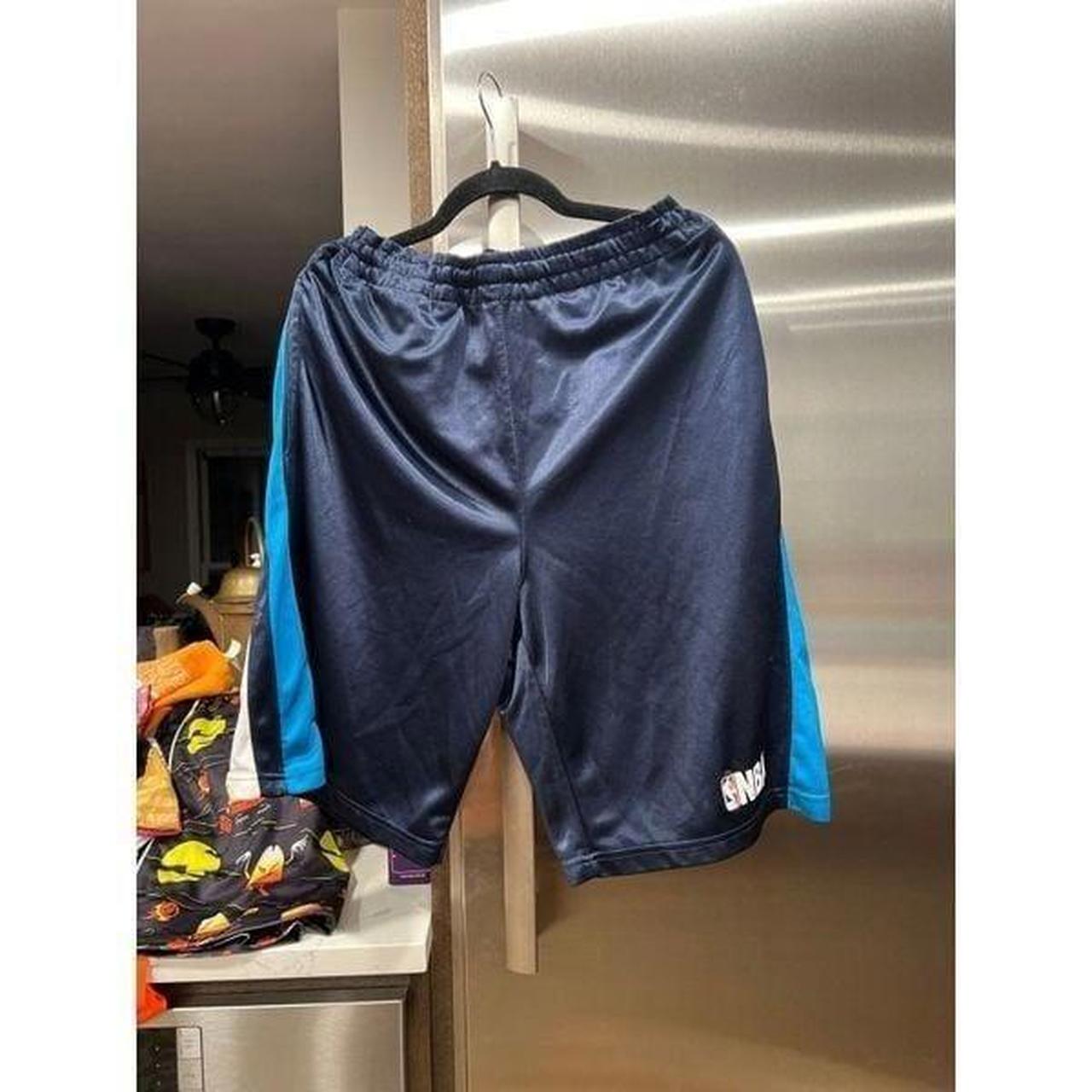 NBA Retro Shiny Basketball Shorts Blue 11 Stripe