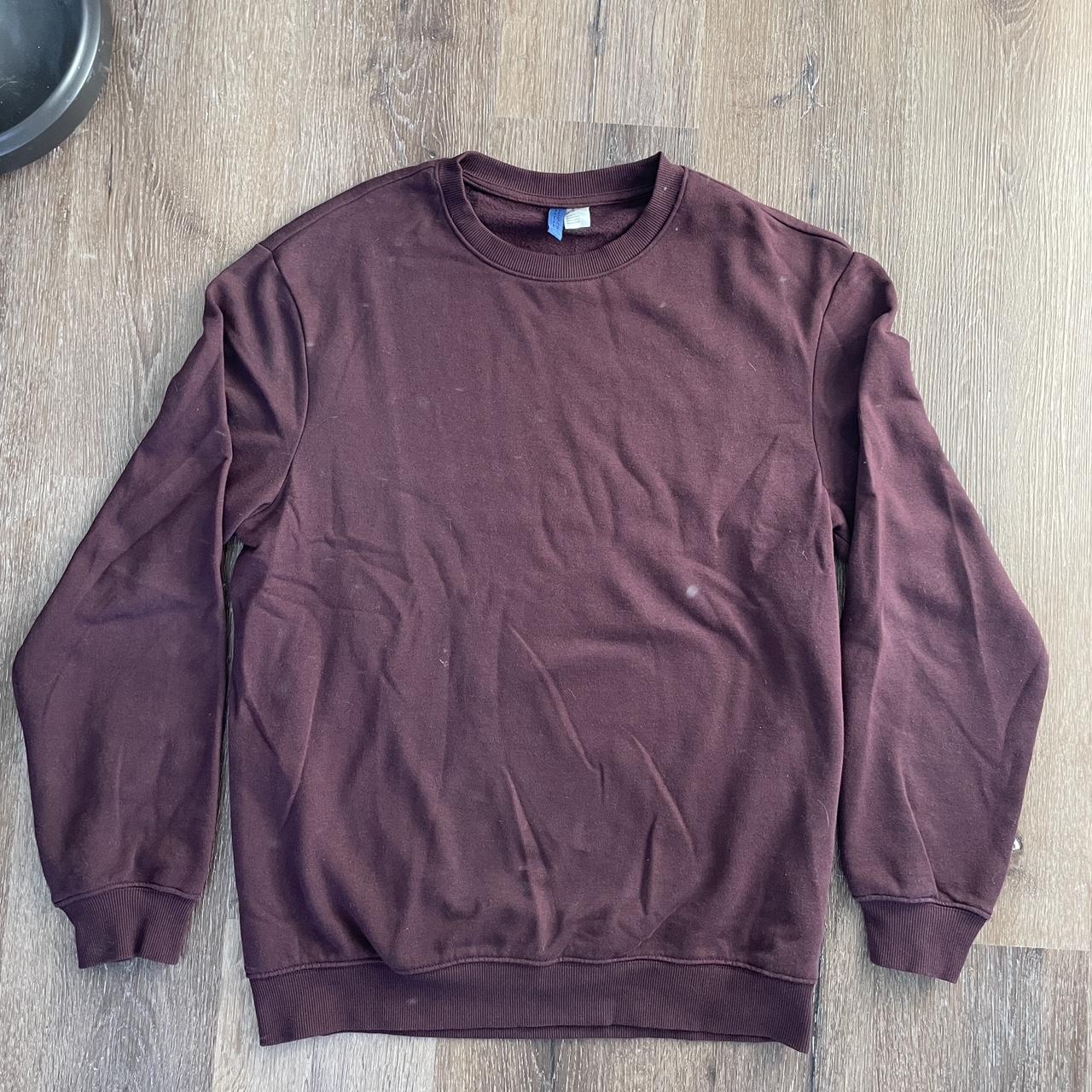 Maroon crew neck sweatshirt From H M Lightly worn Depop