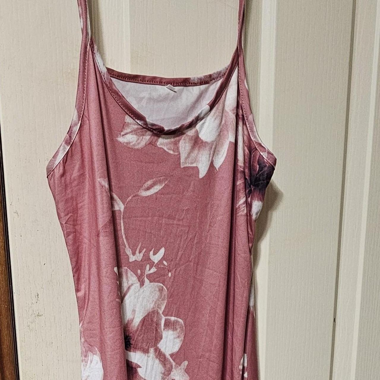 Pink floral maxi dress Rarely been worn, no stains,... Depop
