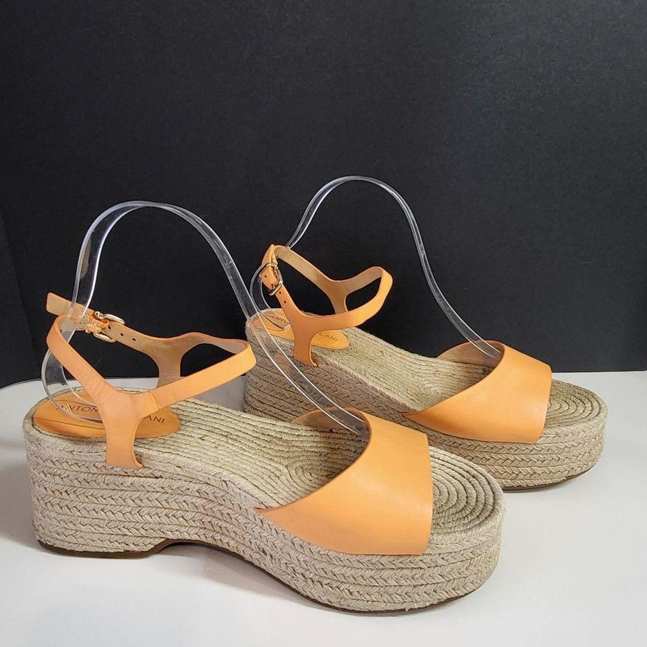 Antonio Melani peach colored wedge sandals. Size 10