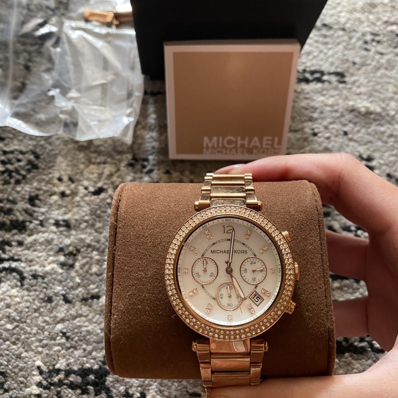 Rose gold Michael Kors Parker Chronograph watch. Depop