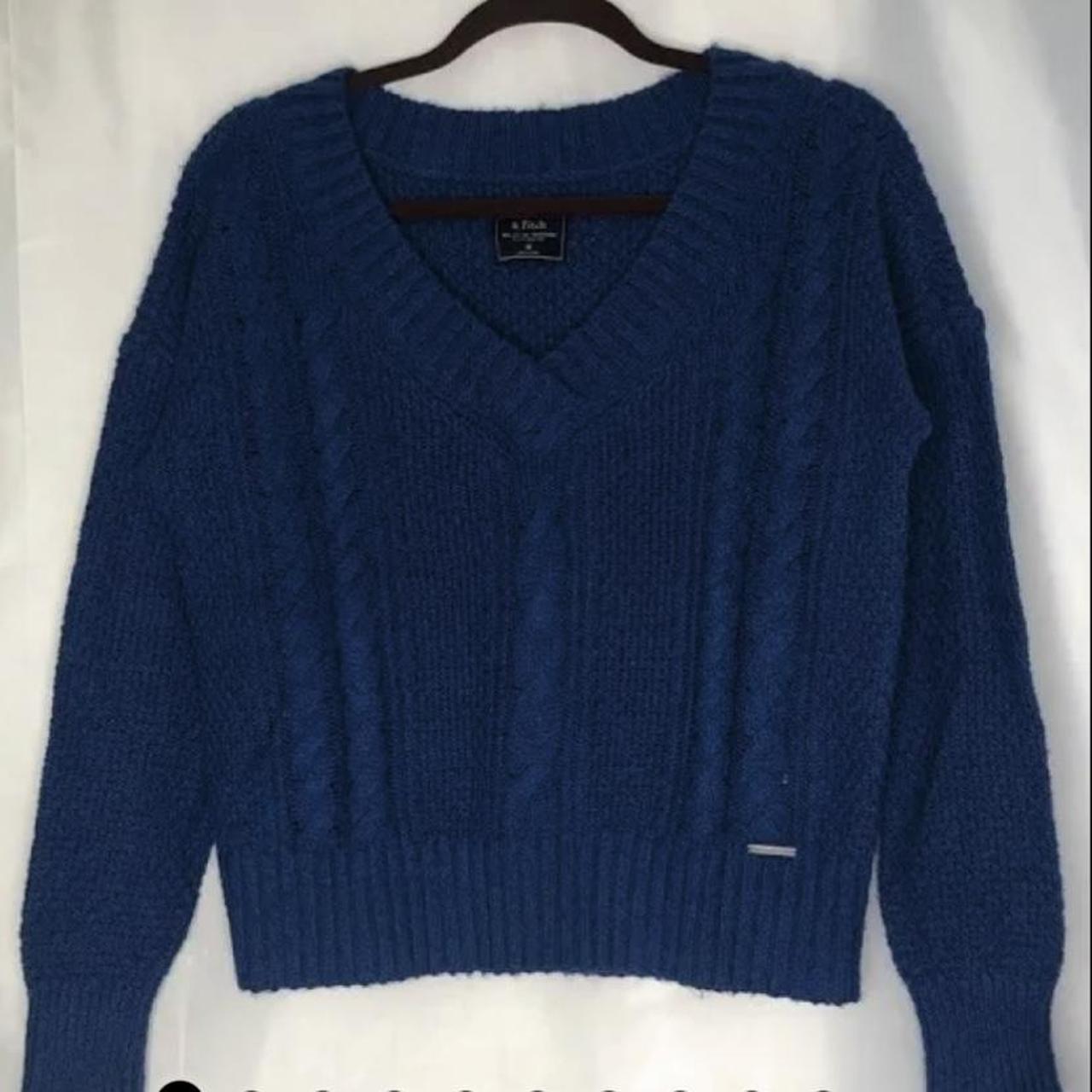 abercrombie & fitch royal blue knitted sweater never... - Depop