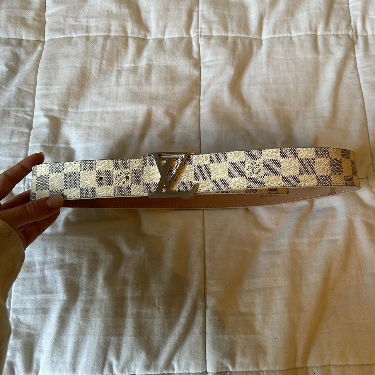 louis vuitton cream belt