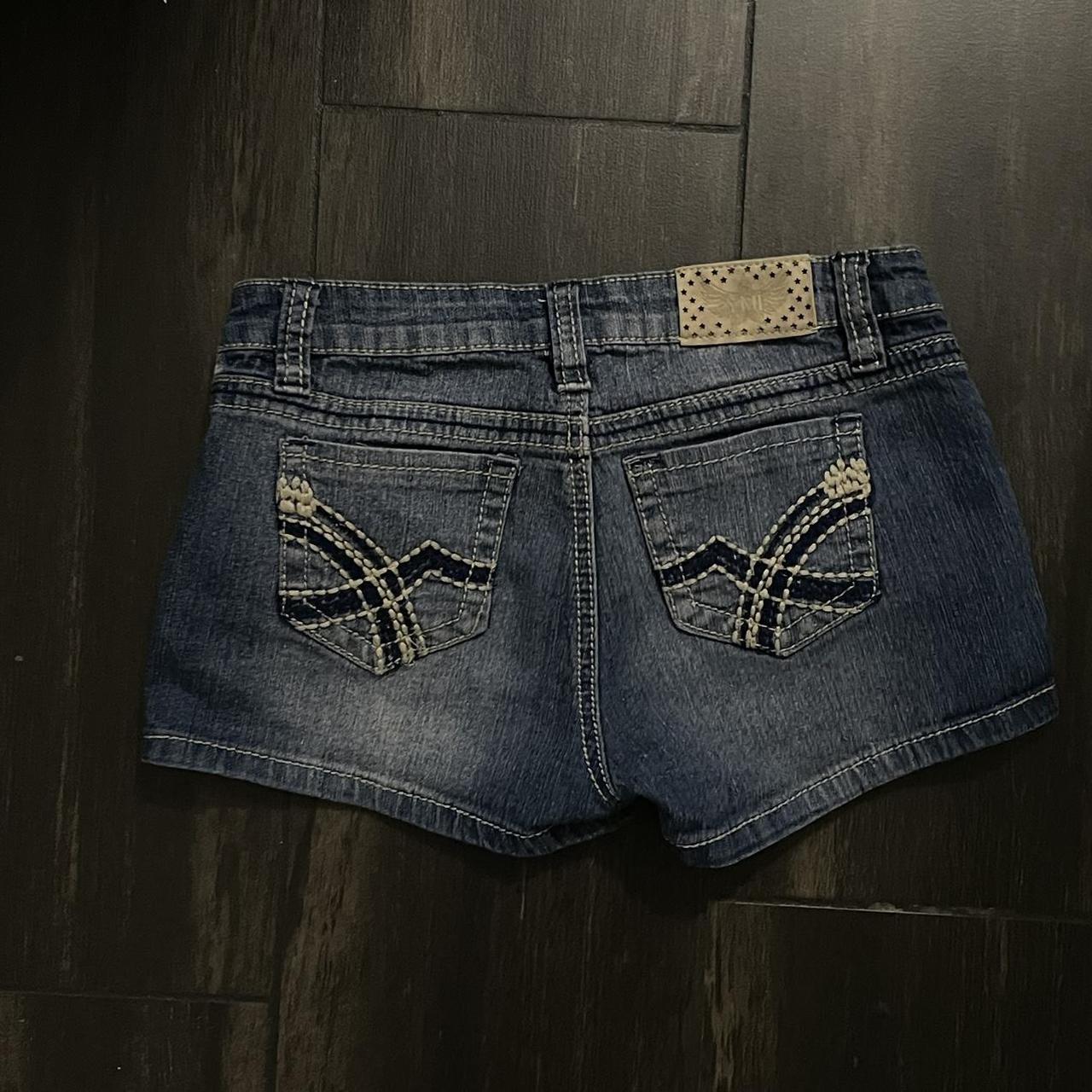 y2k low rise shorts with pocket detailing, from ymi... - Depop