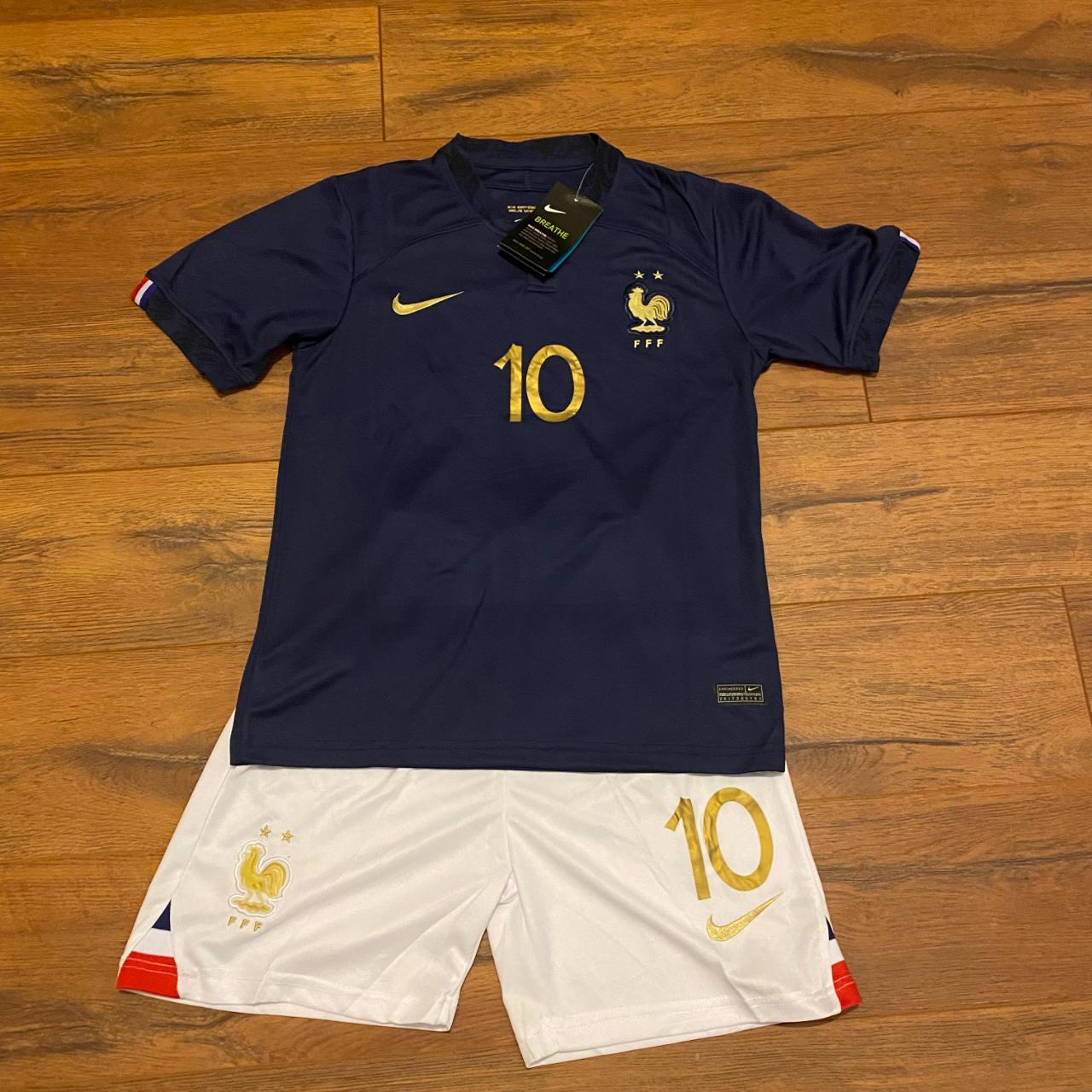 Nike France Kylian Mbappe Home Jersey 2022 World Cup Kit S