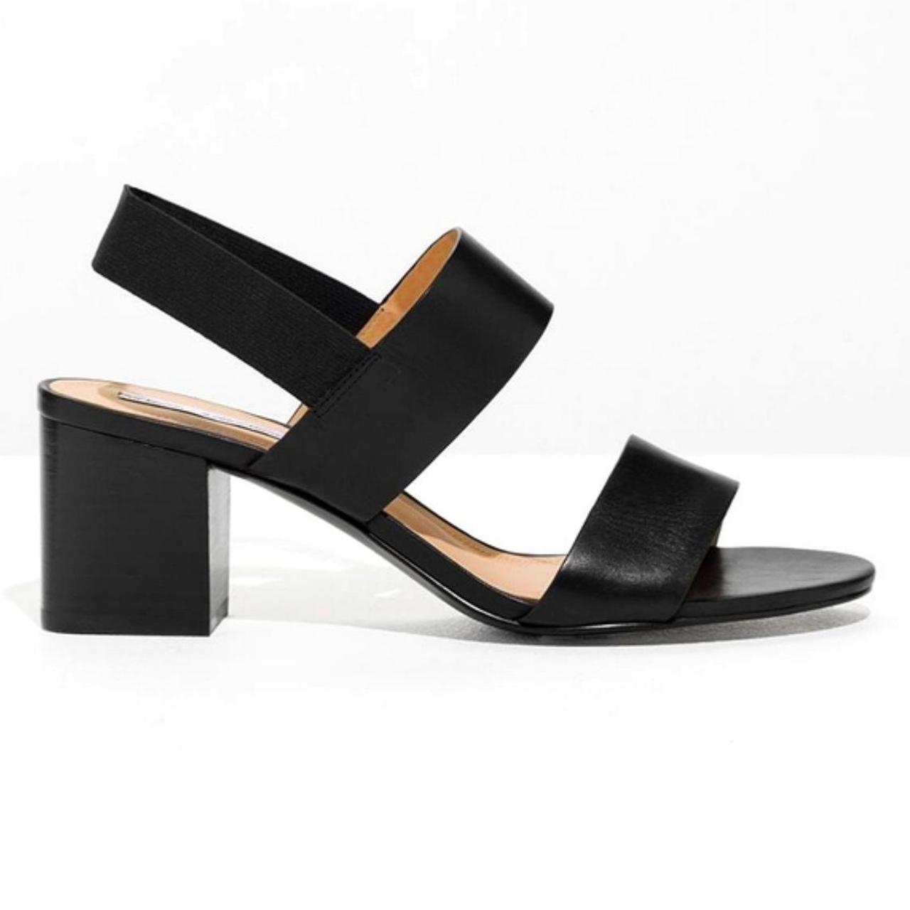 Other Stories Block Heel Leather Sandals Size - Main Image