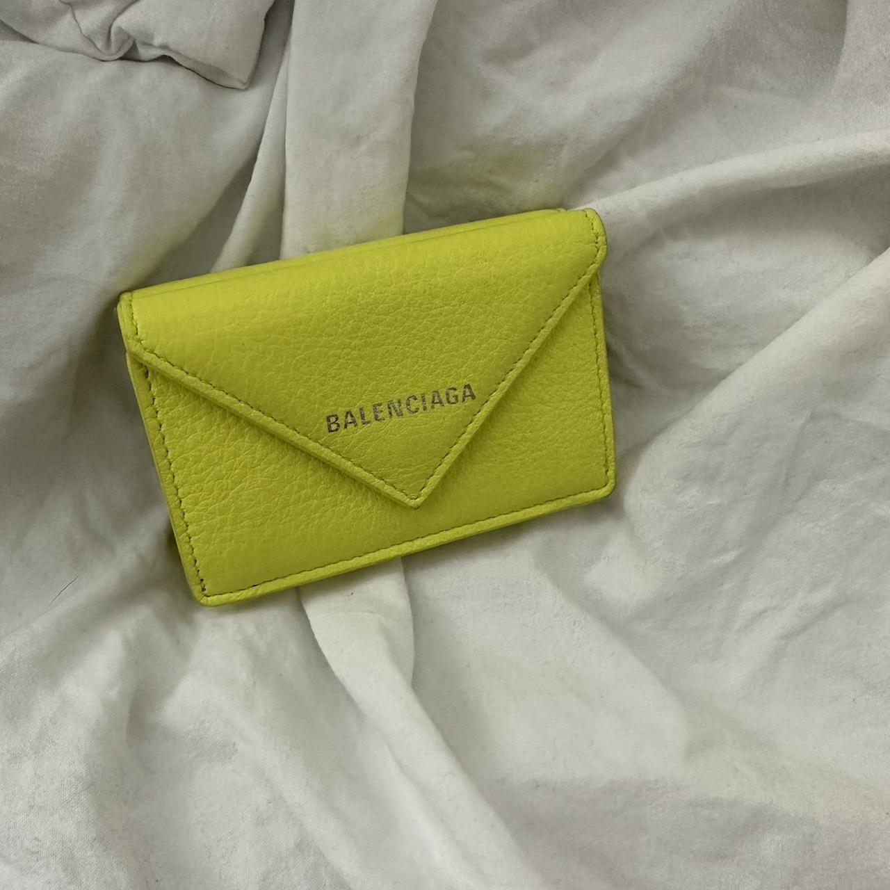 BALENCIAGA Women s Papier Mini Wallet in Yellow New Depop