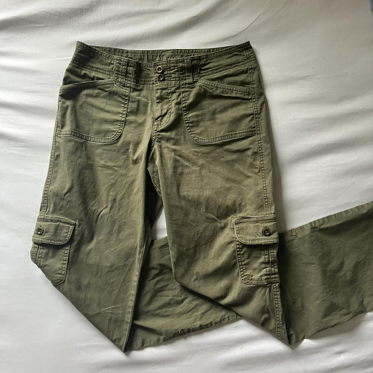 Army green cargo pants LV Hand-stamped in Los - Depop