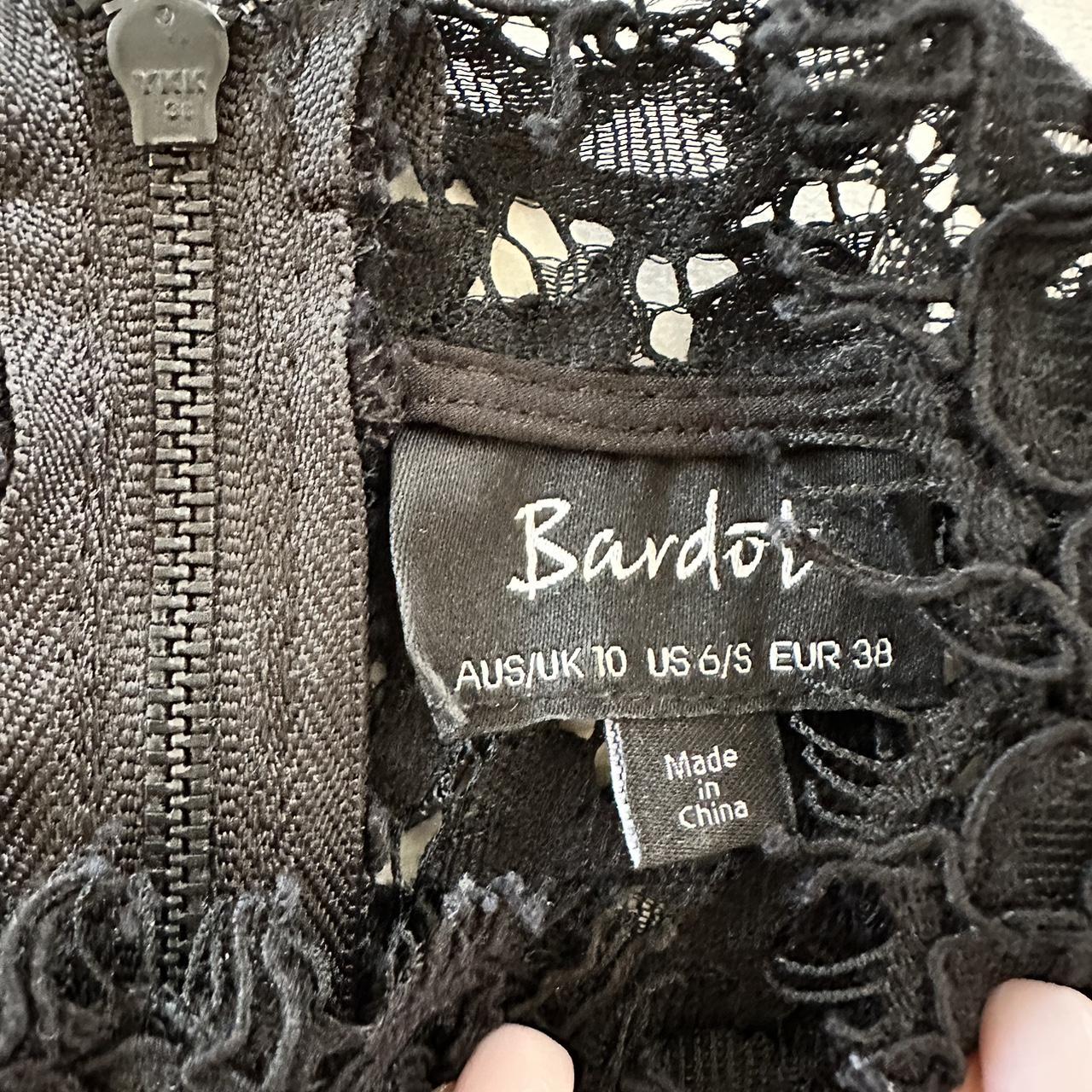 bardot lace sheath dress