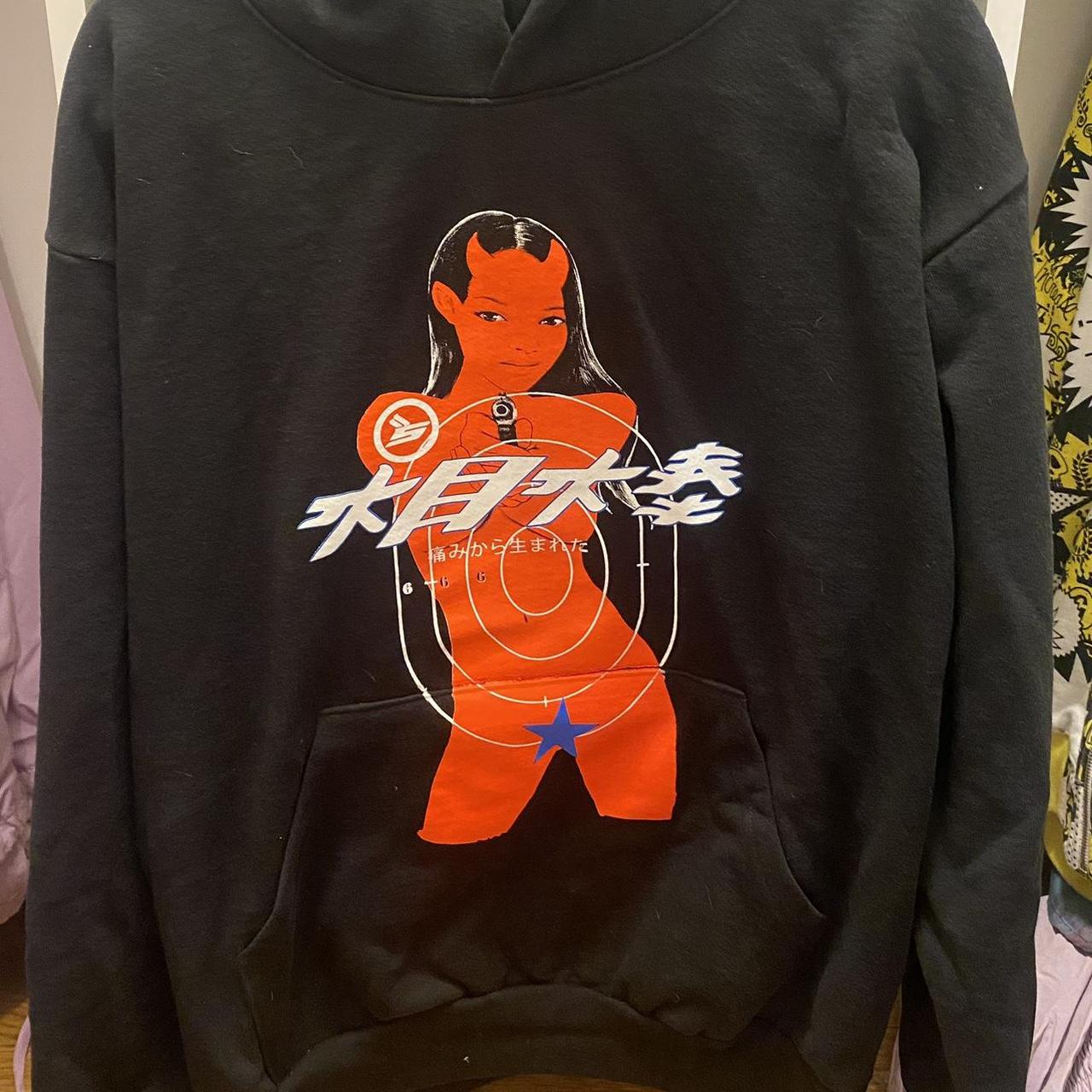 Born from pain/T-rex global Shooter hoodie - Depop