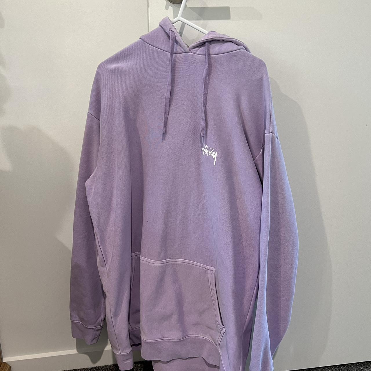 stussy purple jumper very very oversized worn a... - Depop